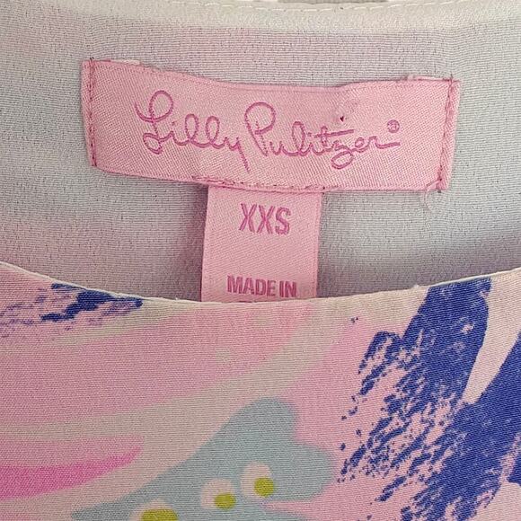 Lilly Pulitzer Jackie Shift Dress Size XXS Pink Blue Silk Lined Beachy - Picture 4 of 9